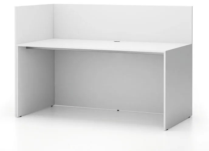 Zestaw mebli biurowych single z parawanem SEGMENT, lewy, biały/biały