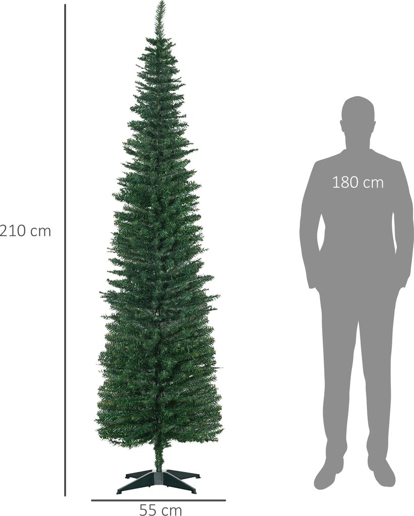 HOMCOM Sztuczna choinka Tanne, ze stojakiem, 2,1 m, Zielona | Aosom PL