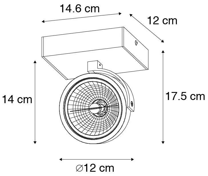 Designerski reflektor czarny regulowany - Go