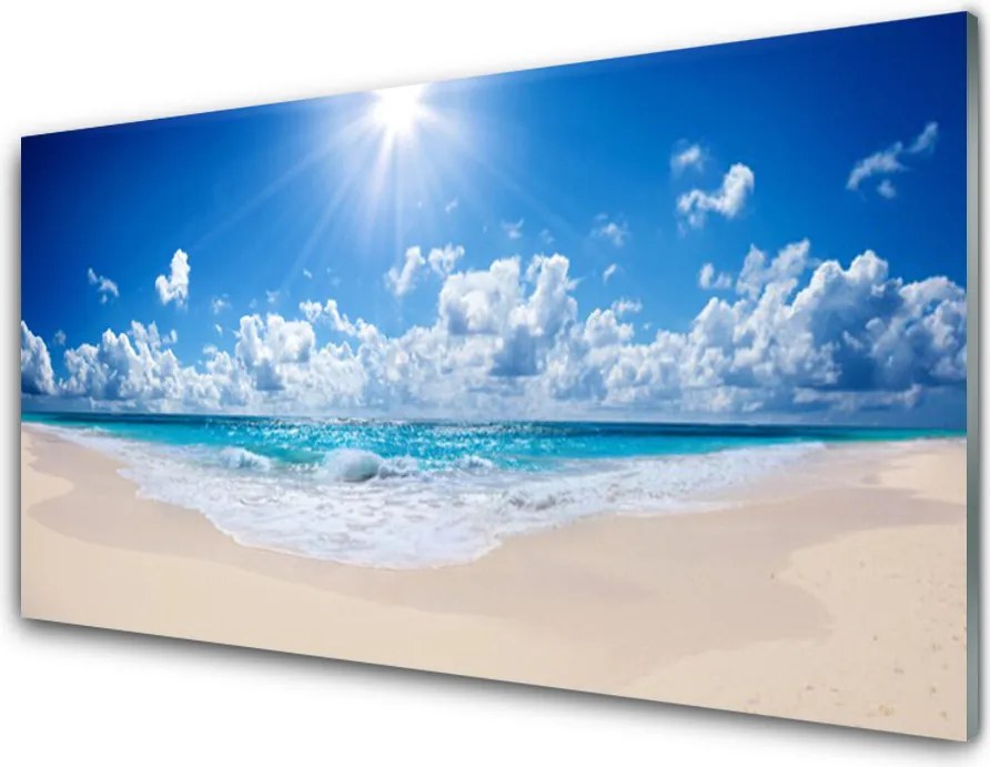 Szkło do Kuchni na Ścianę Rajskie Wybrzeże W Słońcu