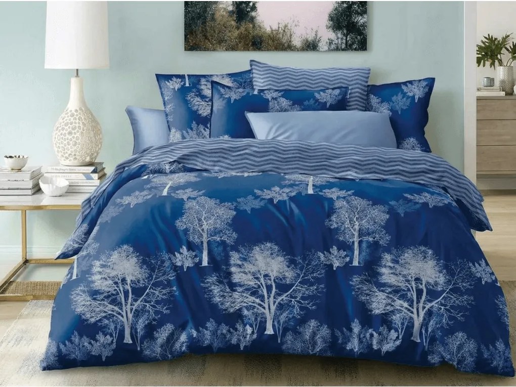 PrzytulneMieszkanie.pl PrzytulneMieszkanie.pl Bawełniana pościel CALMYRA niebieska Rozmiar pościeli: 70 x 90 cm | 140 x 200 cm