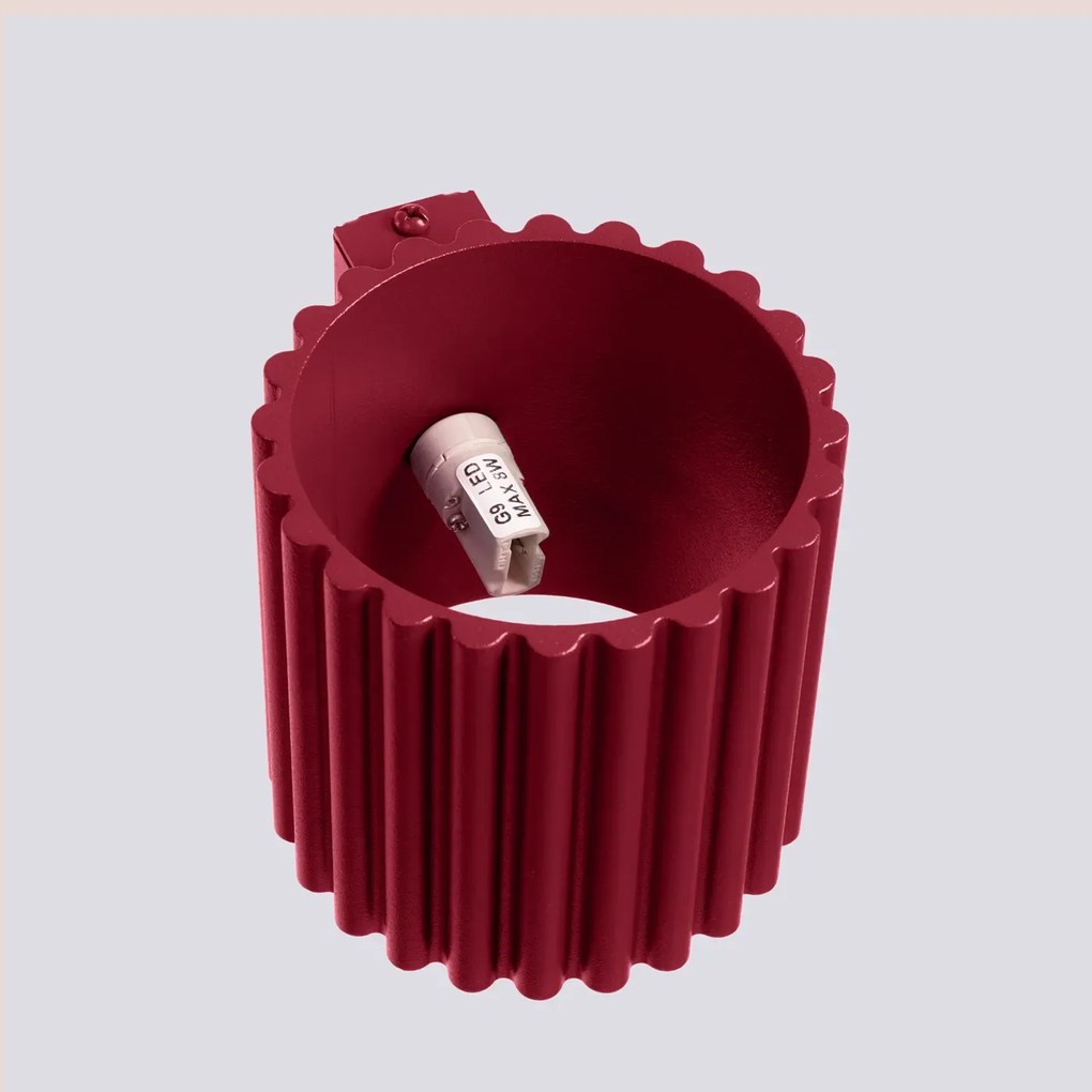 Kinkiet AURA burgund G9 ryflowany SOLLUX  LIGHTING