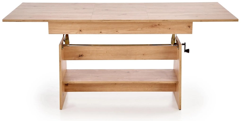 Rozkładany ławo-stół, podnoszony blat, dąb artisan 120-160/70/61-72 ERIKA