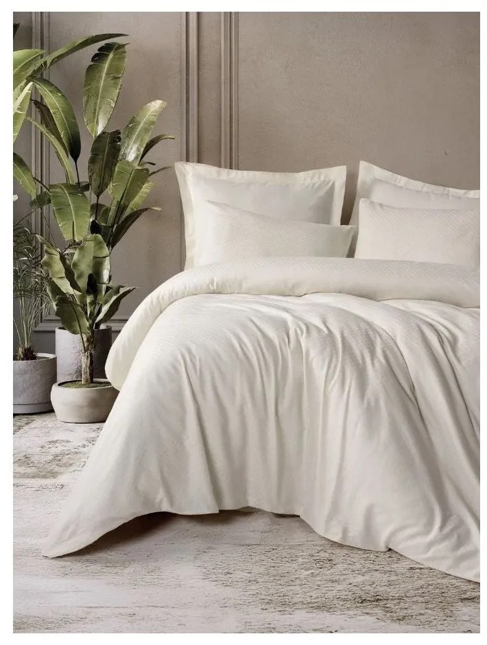 Beżowa pościel dwuosobowa z bawełny renforcé 240x220 cm Checkered – Mila Home Luxury