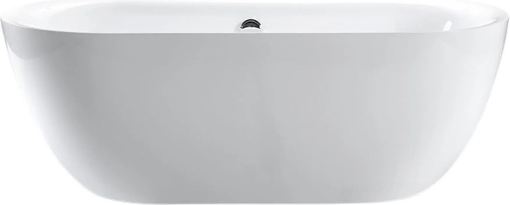 Wanna wolnostojąca akrylowa owalna 150 x 75 cm LARSO z przelewem okrągłym chrom | Możliwa opcja Go Color : Wybierz swój kolor - biały