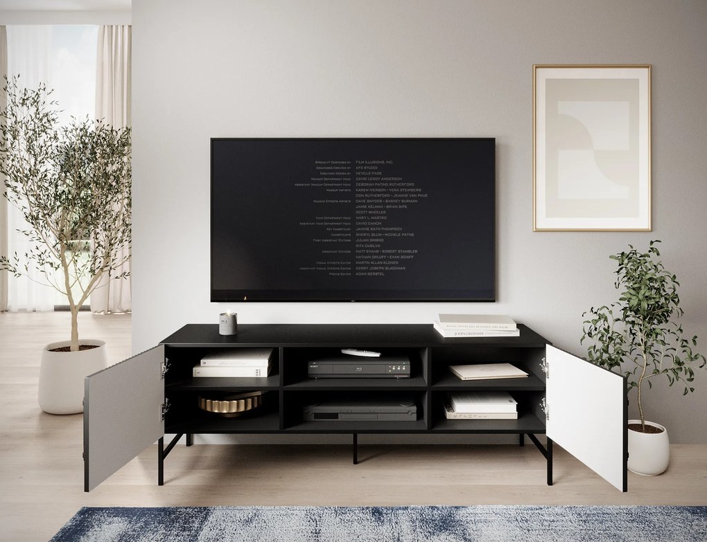 Stolik RTV RAFTT 152x55 cm, czarny