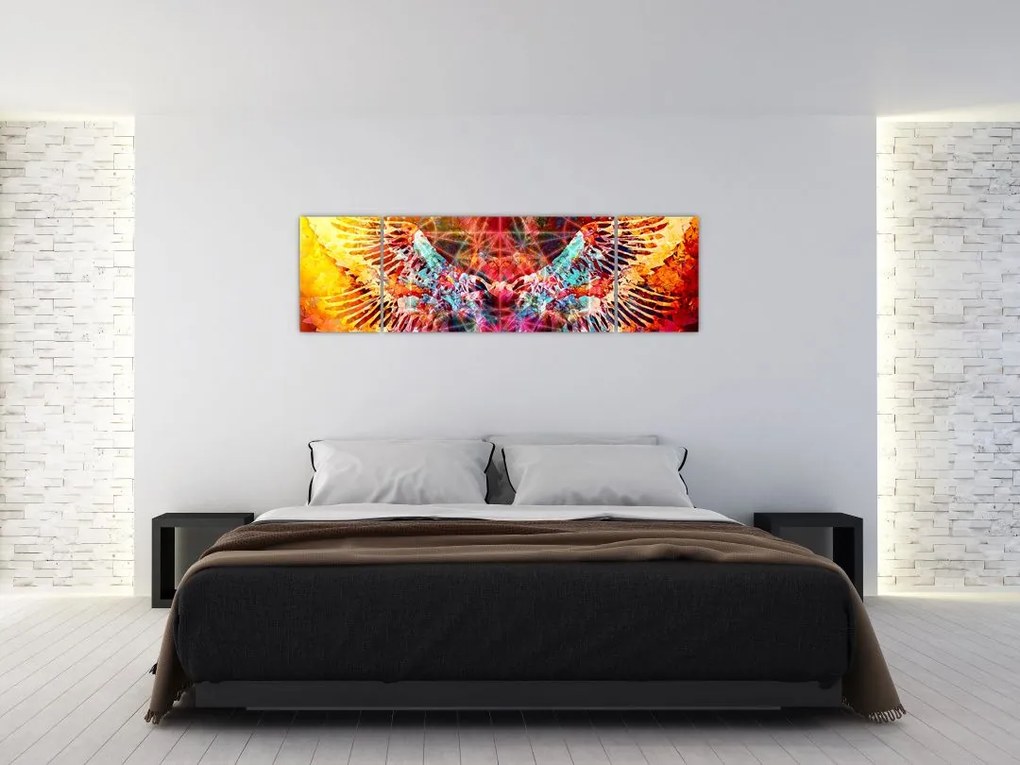Obraz - Merkaba ze skrzydłami, abstrakcja (170x50 cm)