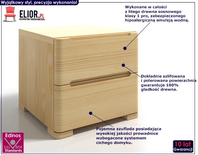 Szafka nocna drewniana z szufladami Inca 7S - 4 kolory