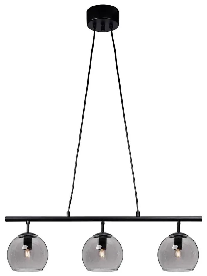 Cottex T2493SVG - Lampa wisząca na przewodzie CAPELLA 3xE14/40W/230V przydymiona/czarna