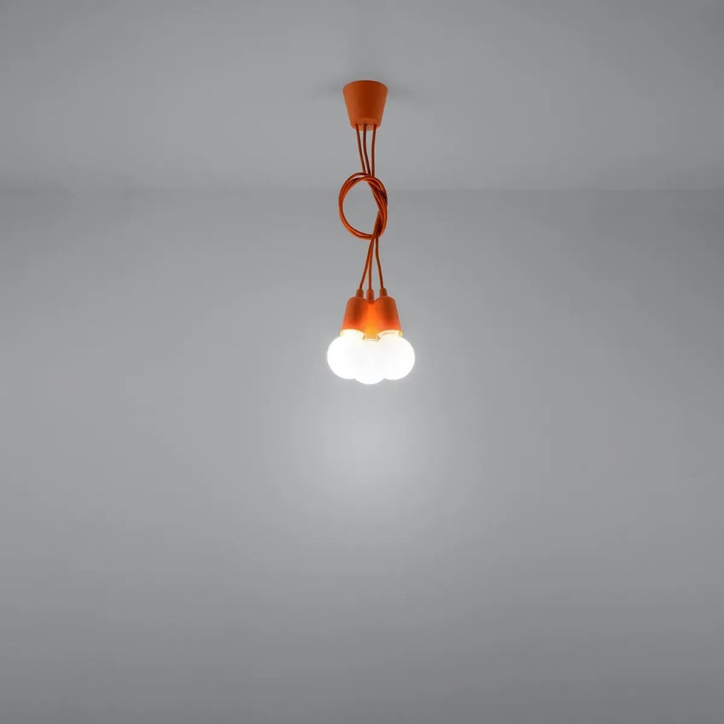 Lampa wisząca DIEGO 3 pomarańczowa SOLLUX  LIGHTING