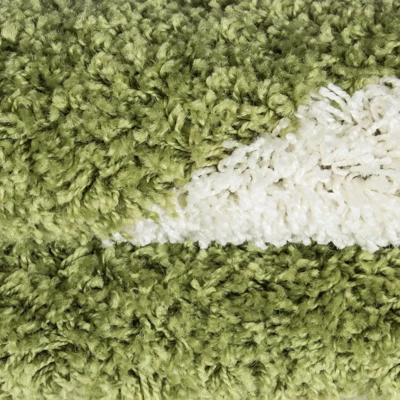 Dywan dziecięcy Shaggy Fun kremowo-zielony piłka  120 cm x 120 cm koło