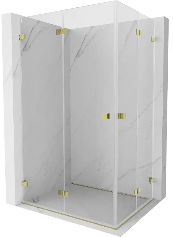 Mexen Lunar-F Duo kabina prysznicowa składana 100 x 75 cm, transparent, złota - 836-100L-075P-50-00