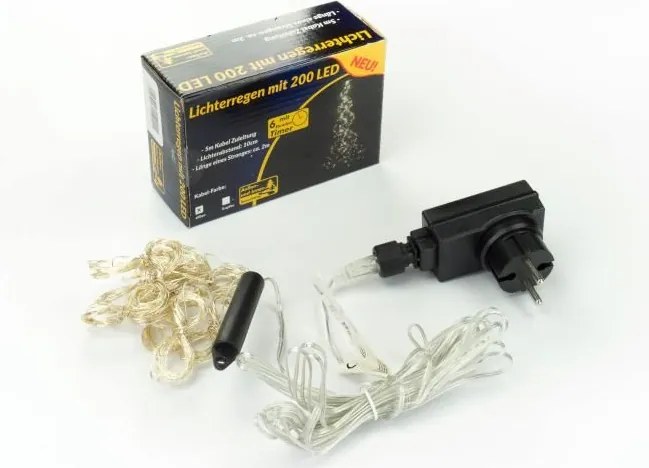 Świąteczne dekoracje świetlne - druty, 200 LED, ciepła biel