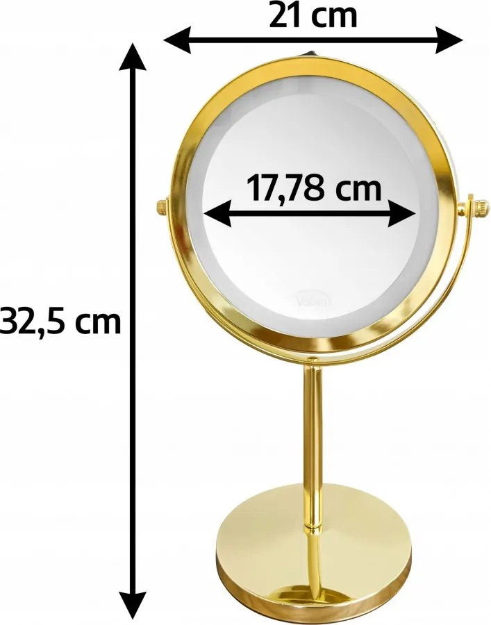 Lusterko Do Makijażu PREMIUM Kosmetyczne POWIĘKSZAJĄCE 10X Podświetlane LED