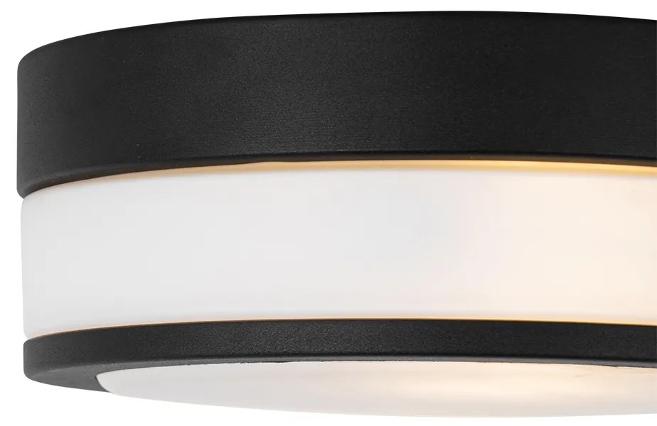 Zewnetrzna Nowoczesna lampa sufitowa zewnętrzna czarna 23 cm IP44 - Flavi Nowoczesny Oswietlenie zewnetrzne