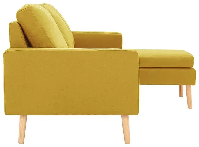 3-osobowa żółta sofa z podnóżkiem H6-B21