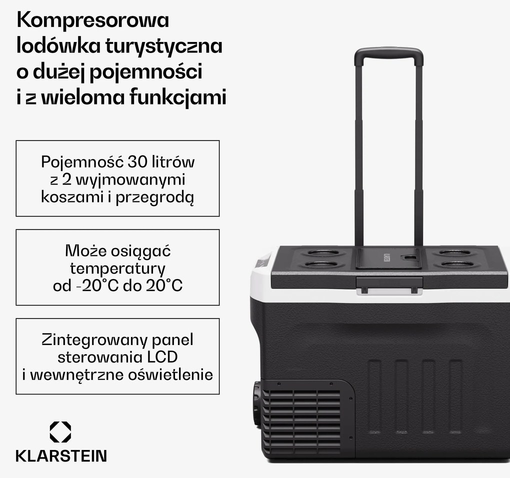 Klarstein PolarForce 30L Kompresorowa lodówka turystyczna