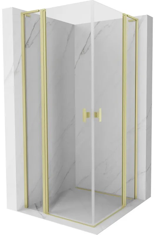 Mexen Mist L Duo kabina prysznicowa uchylna 105 x 105 cm, transparent, złota szczotkowana - 8A4L-105-105-55-00
