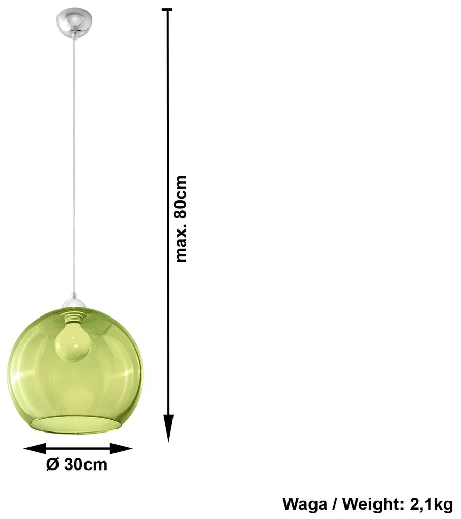 Okrągła szklana lampa wisząca E8-B11
