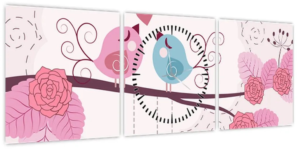 Obraz - Czas miłości (z zegarem) (90x30 cm)