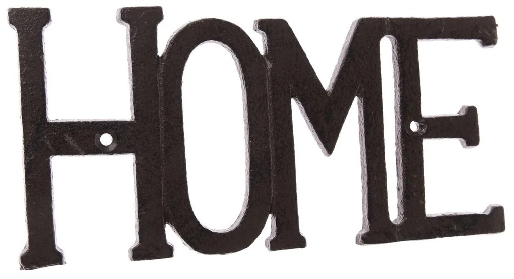 Ozdoba ścienna z litego metalu Home czarna, 9,6 x27 cm