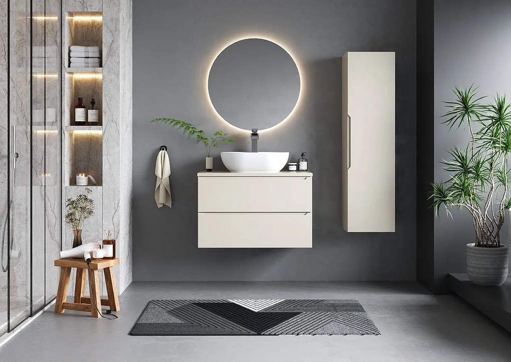 Kaszmirowy Zestaw do Łazienki 80cm Szafka z Blatem Etna