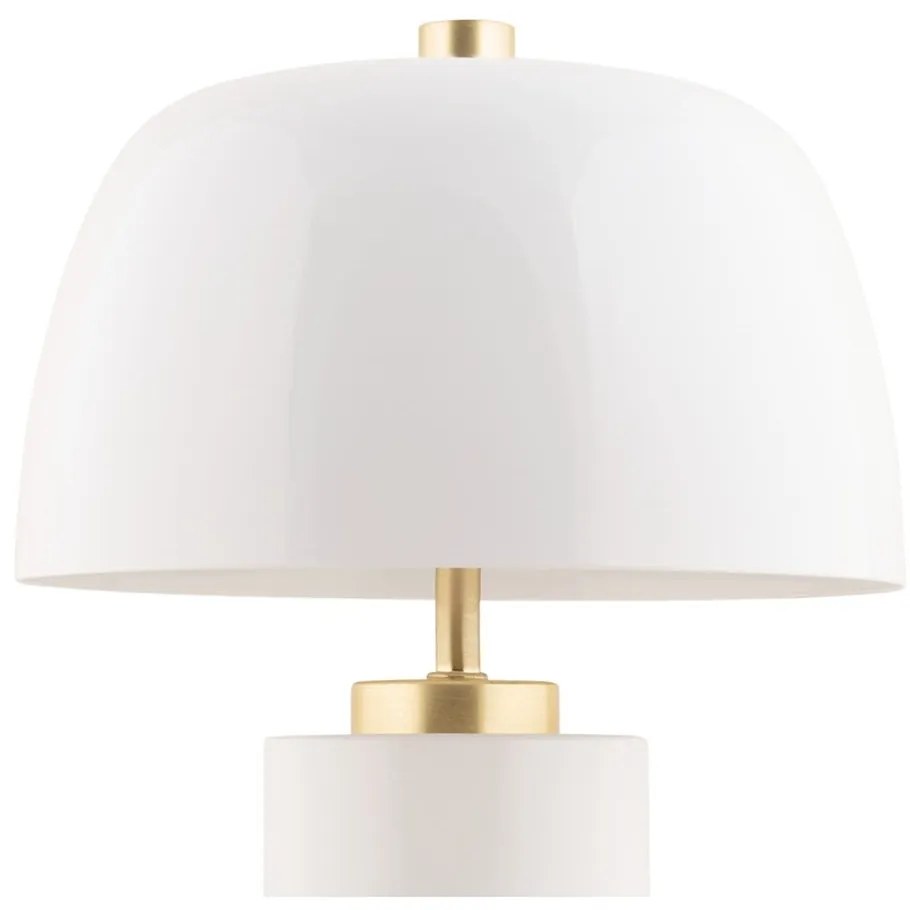 Biała lampa stołowa LED ze ściemniaczem i metalowym kloszem (wysokość 30 cm) Freya – Leitmotiv