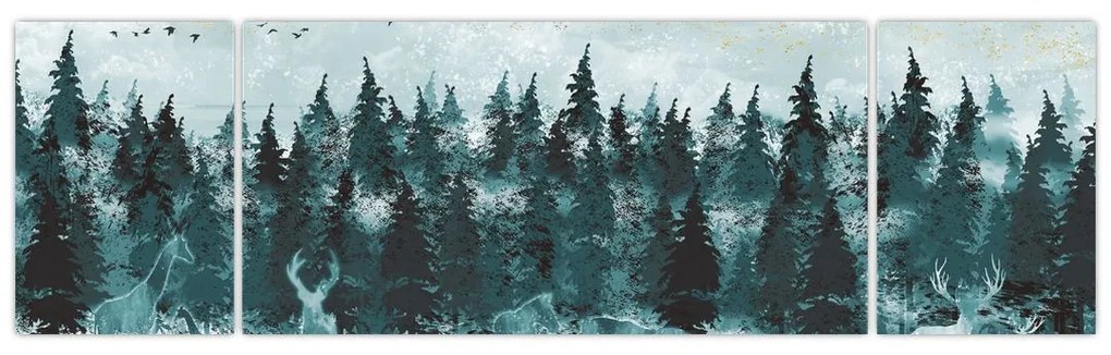 Obraz - Zwierzęta w lesie (170x50 cm)
