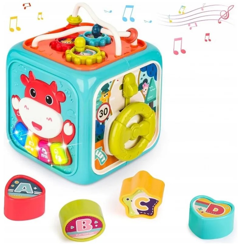 Woopie baby interaktywna kostka sensoryczna edukacyjna montessori sorter 6w1