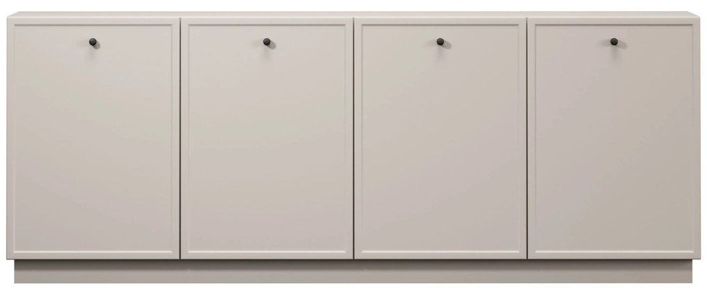 Komoda czterodrzwiowa Lorini 200 cm - kaszmir / czarne uchwyty