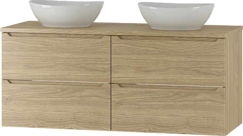 Zestaw do Łazienki 120cm Szafka Blat Umywalka Dąb Olejowany Etna