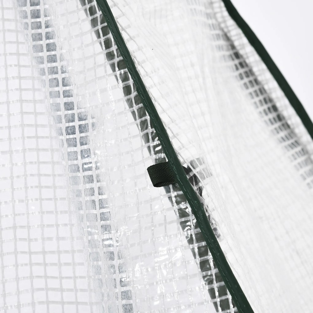 Outsunny Szklarnia Ochronna Przed Zimą, Miniszklarnia z Rolowanymi Drzwiami, Biała, 160 x 140 x 180 cm