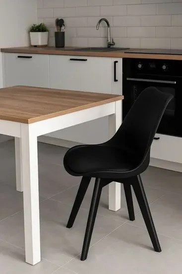 Komplet 4 ciemnobeżowych krzeseł skandynawskich M5-A18