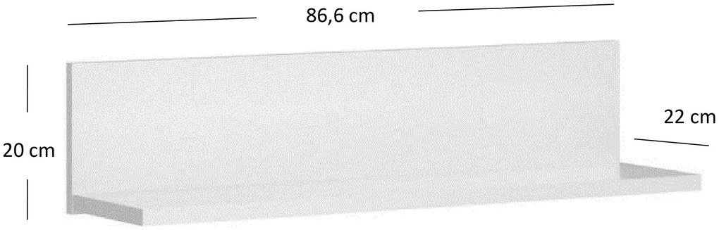 Biała półka 90 cm wisząca w stylu skandynawskim F3-L91