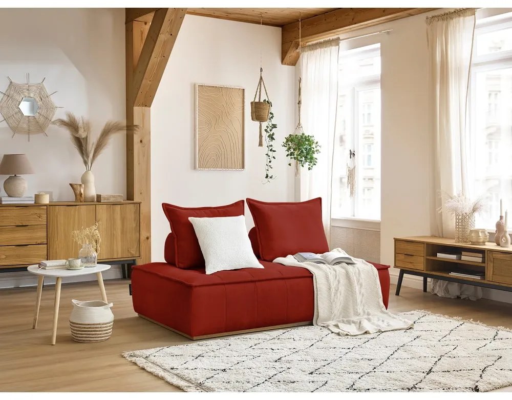 Ceglasta sofa z tkaniny szenilowej 175 cm Elisa – Bobochic Paris