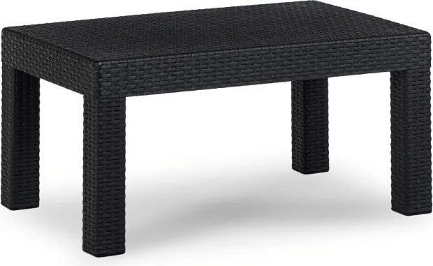 Zestaw Mebli Ogrodowych BRENTA Czarny/Szary 2xFotel Sofa Stolik Tarasowy Technorattan Nowoczesny