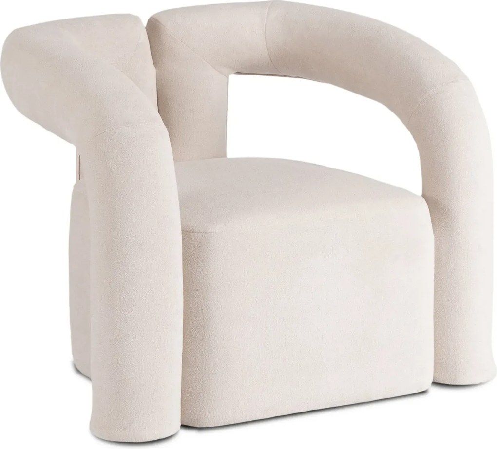 Kremowy fotel w stylu nowoczesnym F7-E05