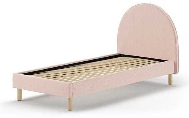 Różowe tapicerowane łóżko ze stelażem 90x200 cm MOON – Vipack