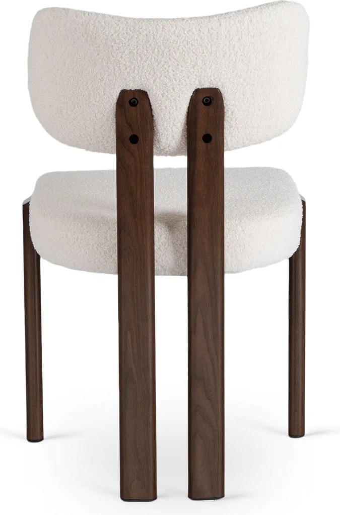 Krzesło Tapicerowane GRENADA Orzech/Kremowe Boucle Nowoczesne