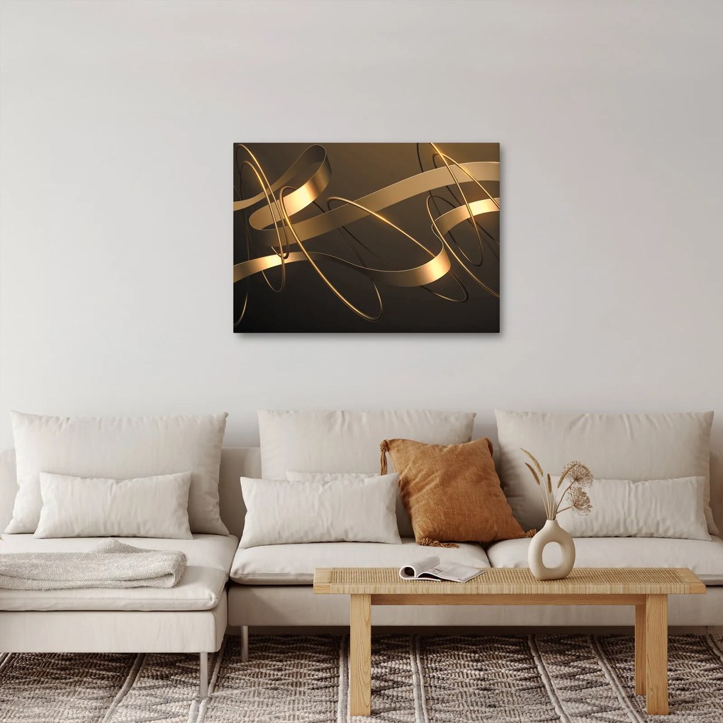 Obraz - Brązowe wstążki (70x50 cm)