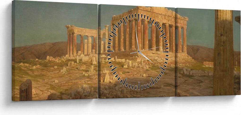 Obraz - Frederic Edwin Church, The Parthenon, reprodukcje (z zegarem) (90x30 cm)