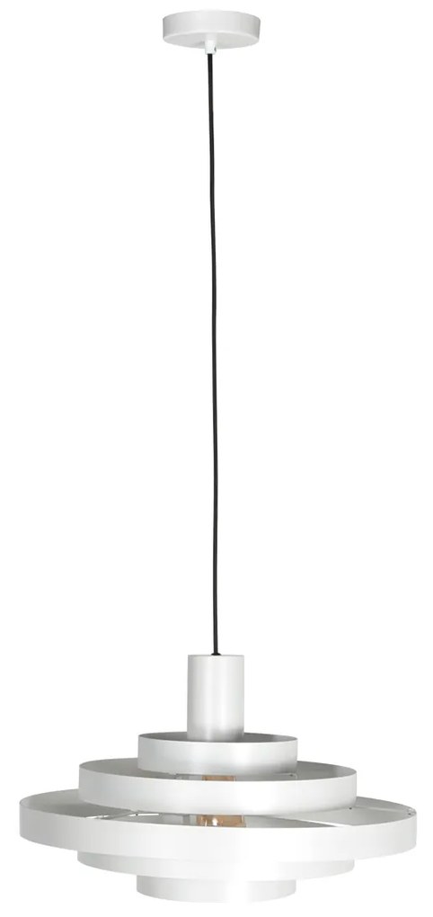 Retro Lampa Wisząca Biała Okrągła - Halo Cirque Retro Oswietlenie wewnetrzne