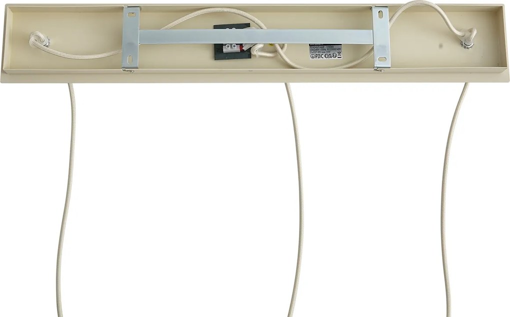 Skandynawska lampa wisząca beżowa z białym szkłem 3-punktowa - Wisp