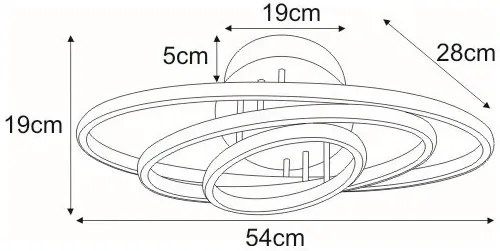 Biało-czarna lampa sufitowa LED spirala - S031-Oreza