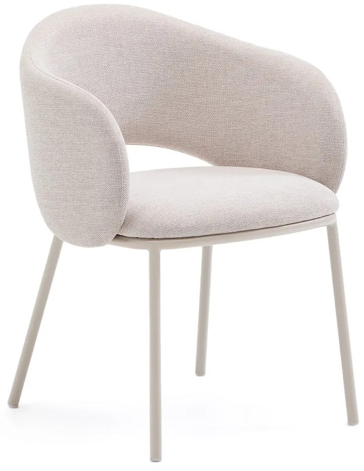Kremowy tapicerowany fotel jadalniany Maina – Kave Home