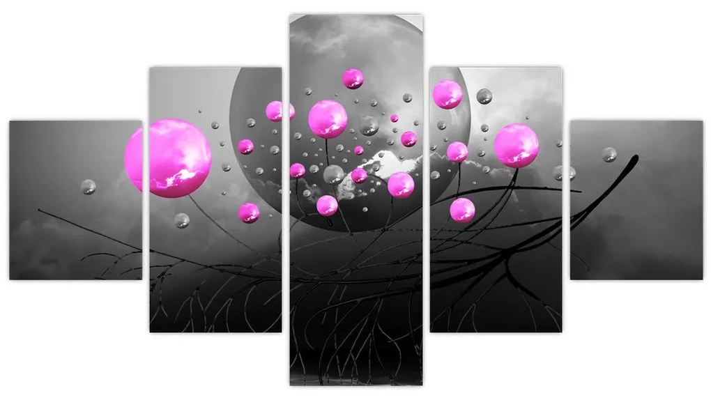 Obraz różowych kul (125x70 cm)