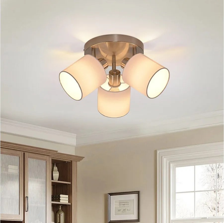 NETTLIFE Reflektory sufitowe 3 Corridor - nowoczesna srebrna lampa naścienna 350° E14 MAX.25W do salonu sypialni kuchni (bez żarówki)