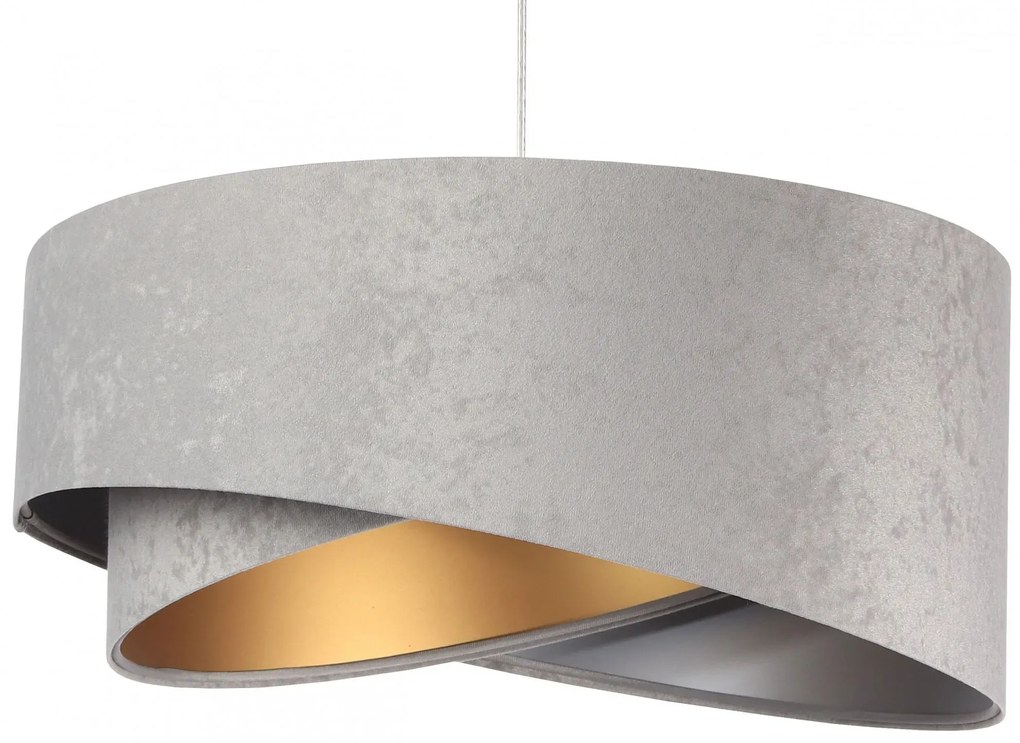 Szara welurowa lampa wisząca glamour L7-L16