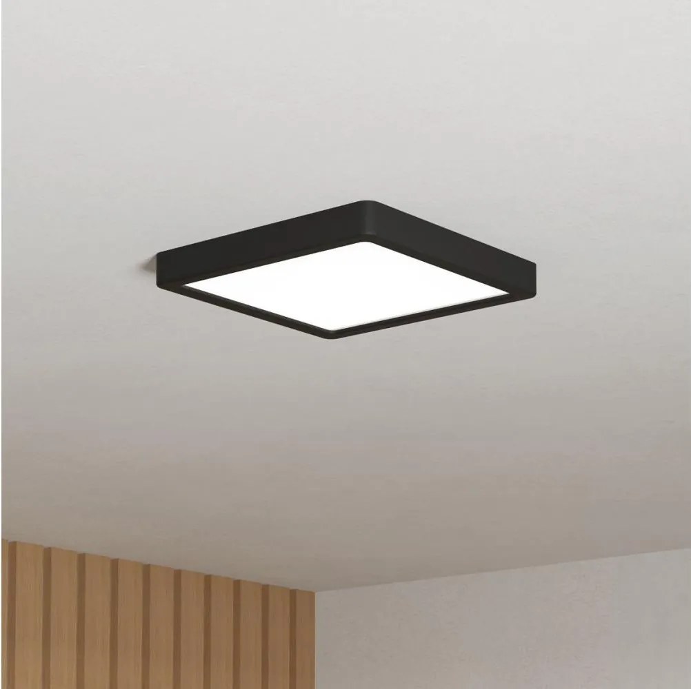 Eglo 901329 - Łazienkowa oprawa sufitowa LED FUEVA LED/10,5W/230V 22x22cm IP44 czarna
