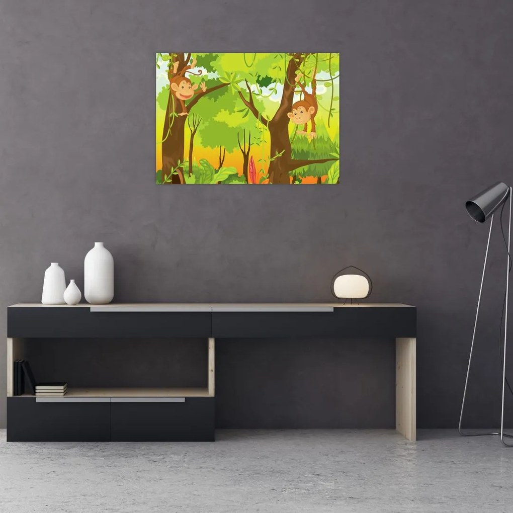 Obraz na szkle - Małpy (70x50 cm)